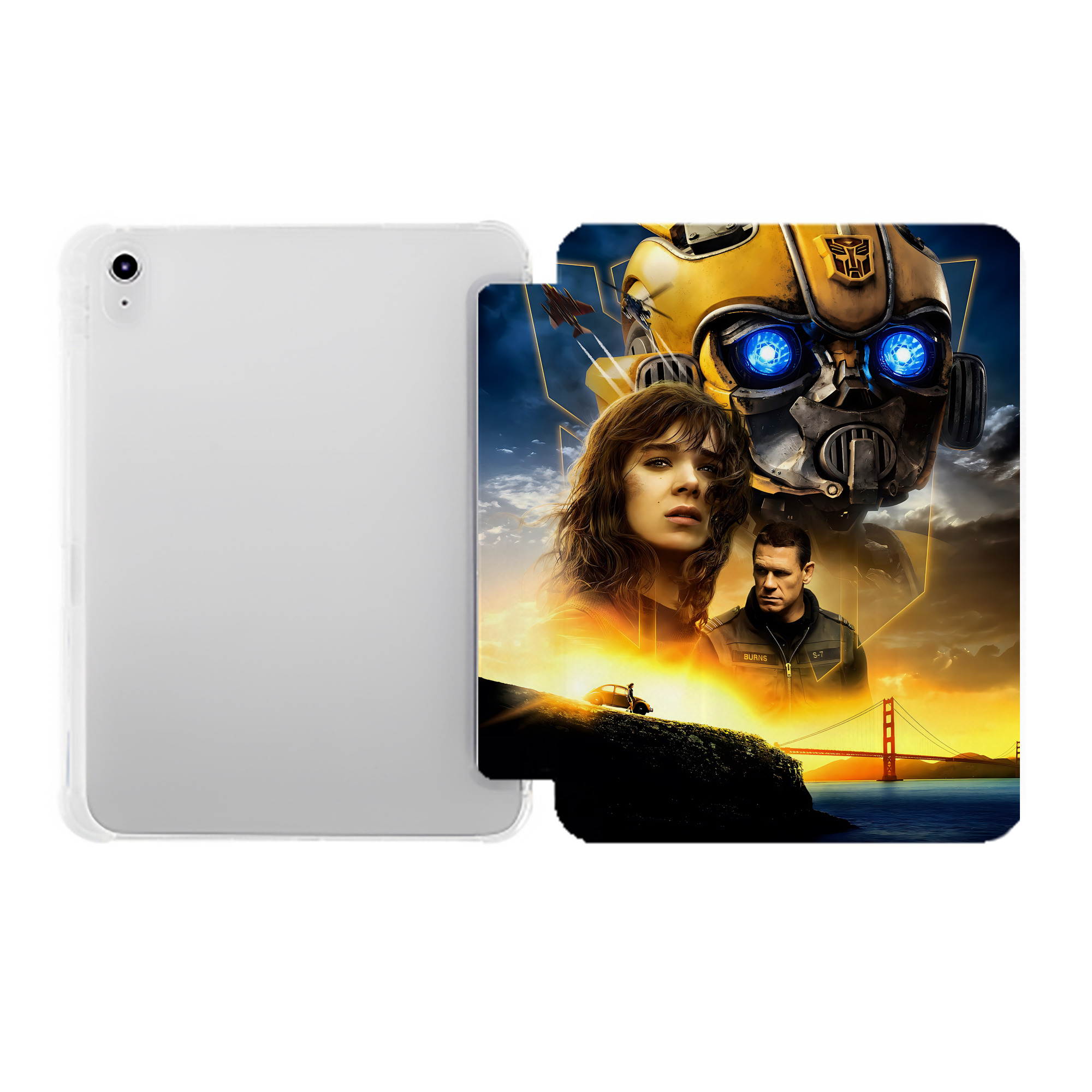 （画像用） Transformers トランスフォーマー IPad ケース ペン収納付き 三つ折りスタンド PUレザー×シリコン 対応機種9.5/10.5/10.9インチ